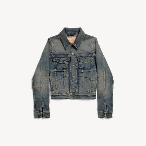 ruched denim jacket