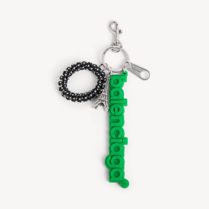 Men's Balenciaga Logo Keychain/charm in Green - Men | Balenciaga Canada EN - Image 1
