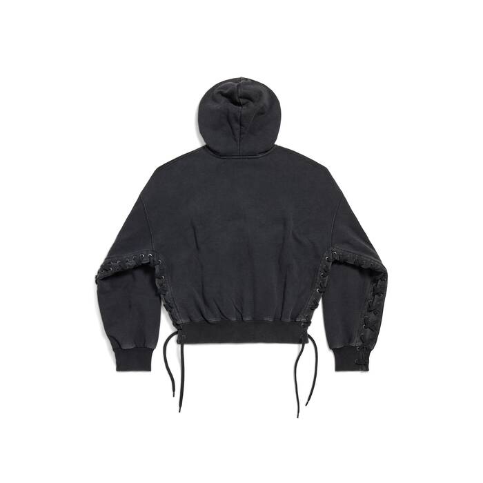 loop sports icon lace-up hoodie连帽卫衣