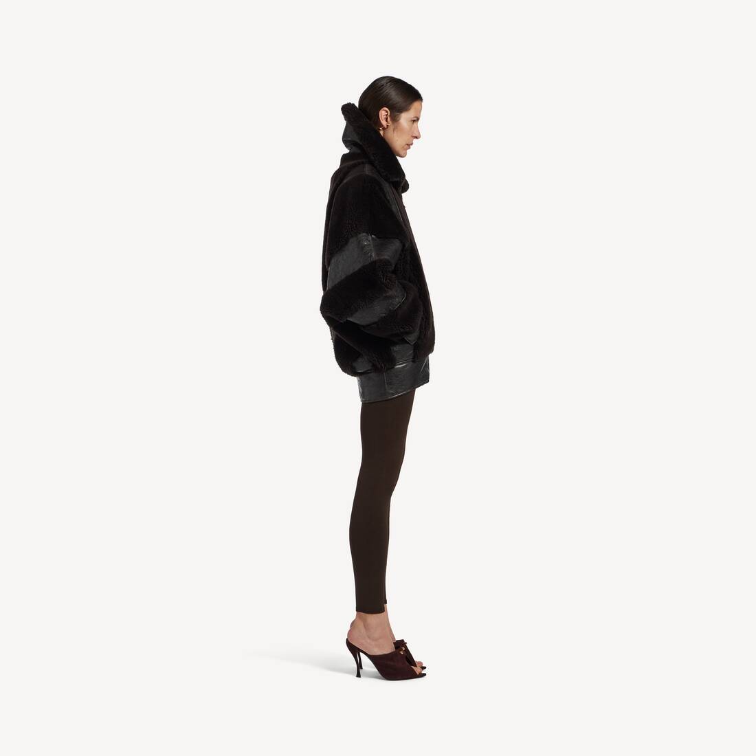 Women's High Collar Jacket in Brown | Balenciaga United Kingdom EN - Image 3