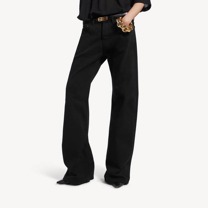 Women's Relaxed Fit Jeans in Black - Women | Balenciaga Taiwan Region EN - Image 3
