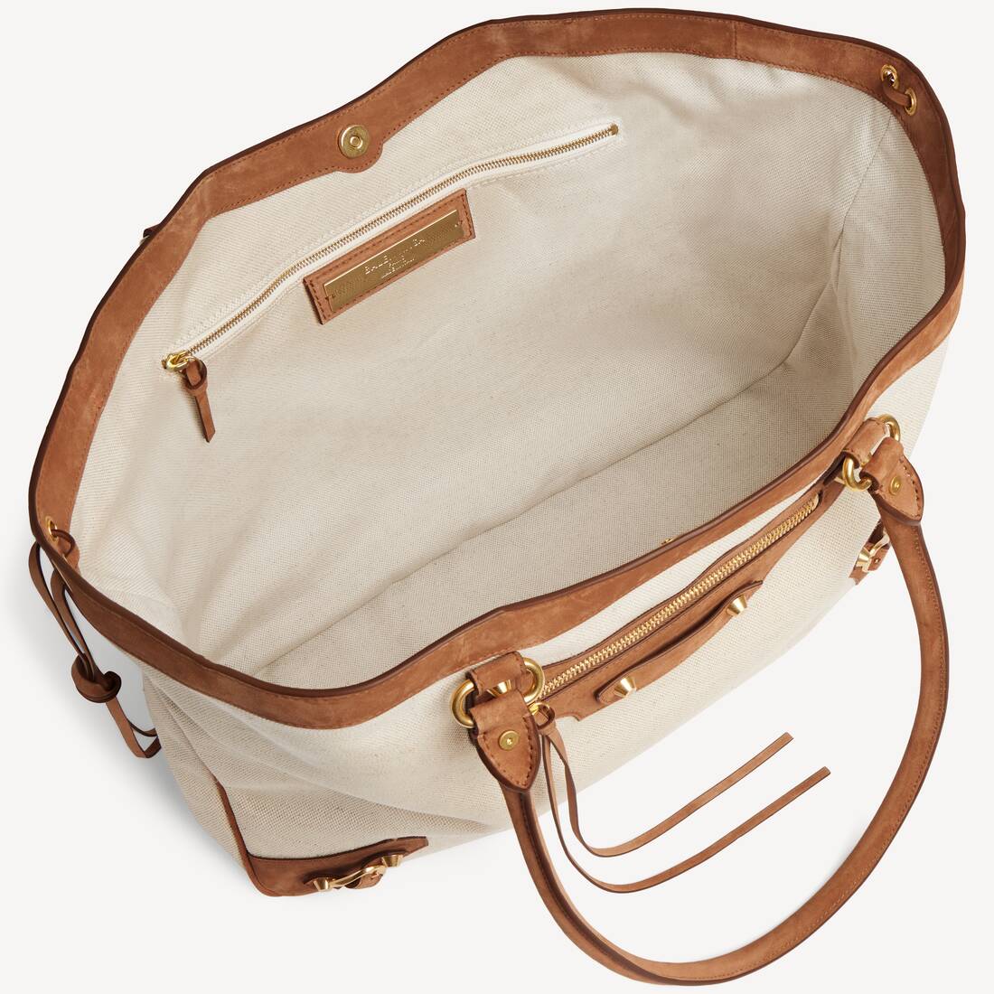 Bolso Tote De Playa Le City Mediano para Mujer en Beige/c&aacute;mel | Balenciaga Espa&ntilde;a ES - Image 4