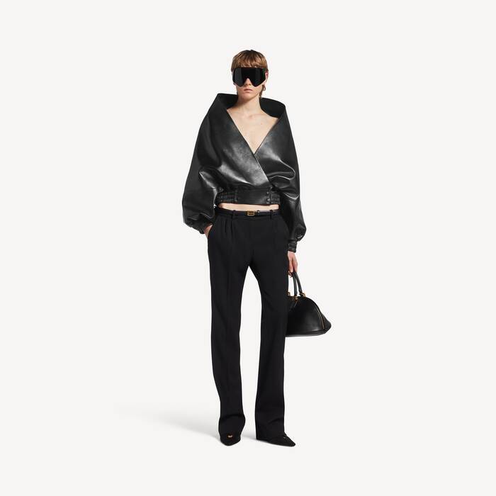 Women's Wrap Jacket in Black - Women | Balenciaga Bulgaria EN - Image 3