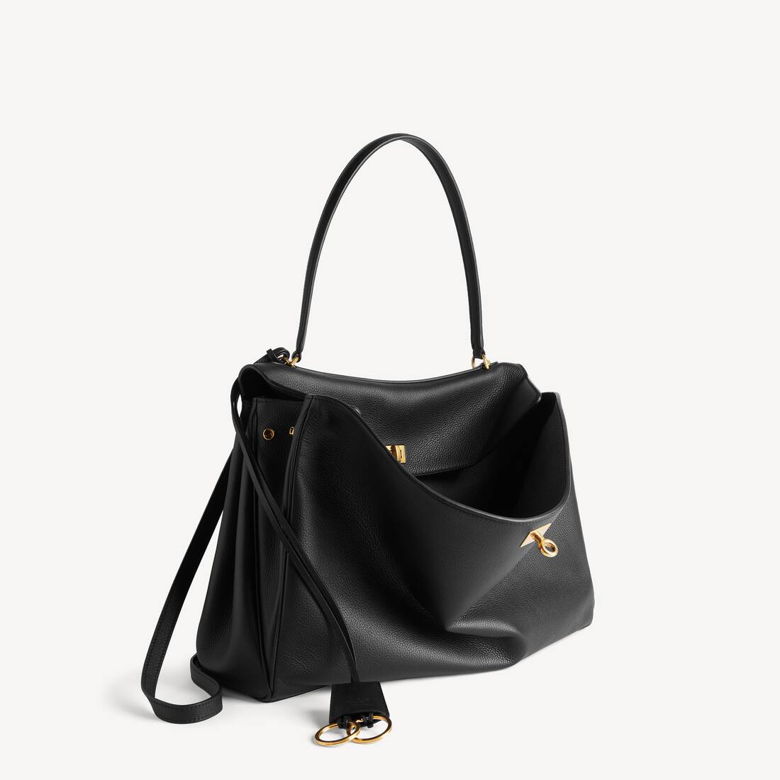 Rodeo Handtasche Gro&szlig; Genarbtes Kalbsleder f&uuml;r Damen in Schwarz | Balenciaga Deutschland DE - Image 2