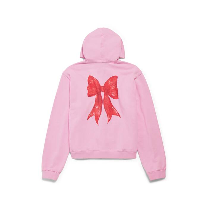 bow zip-up hoodie regular fit