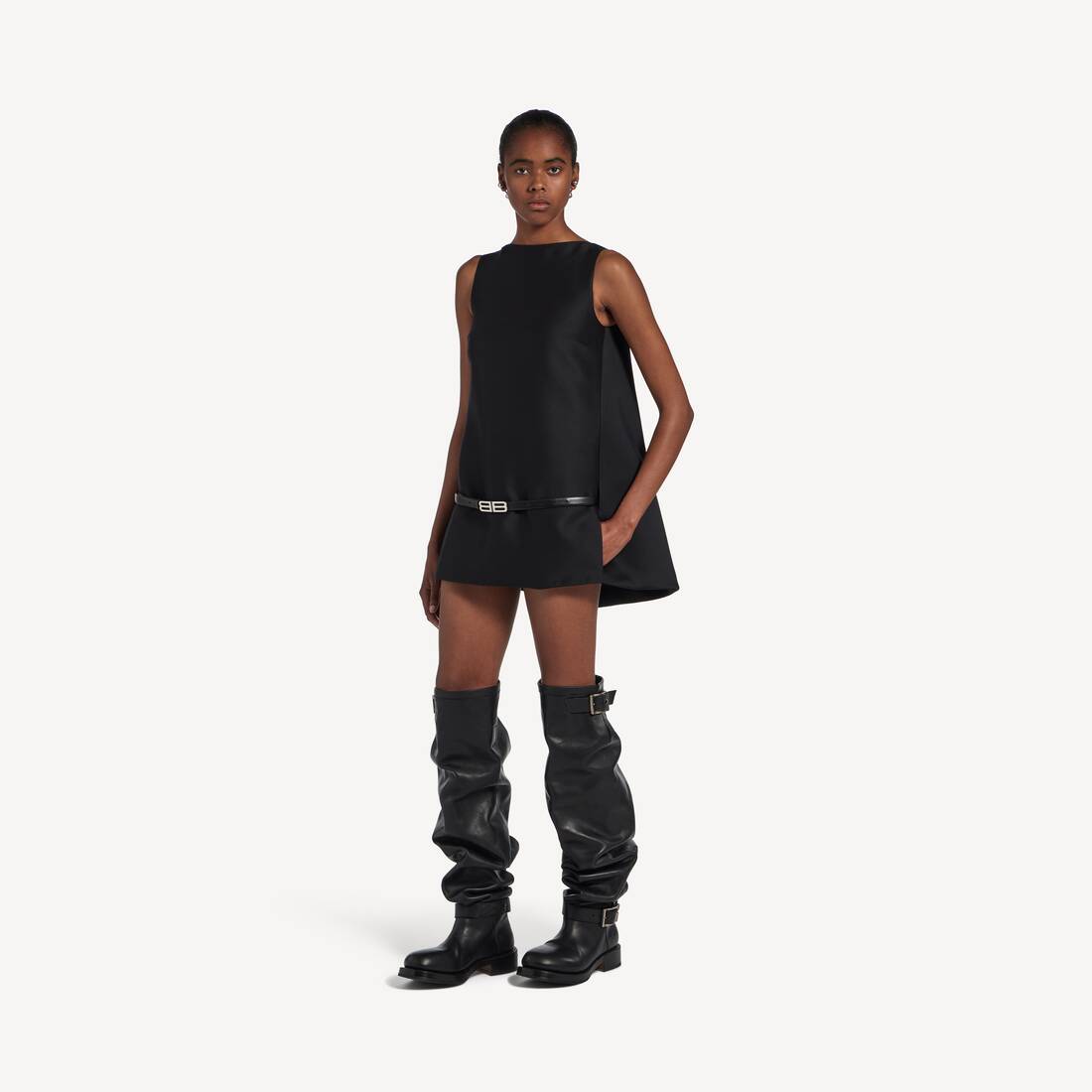 Women's A-line Dress in Black | Balenciaga Canada EN - Image 2