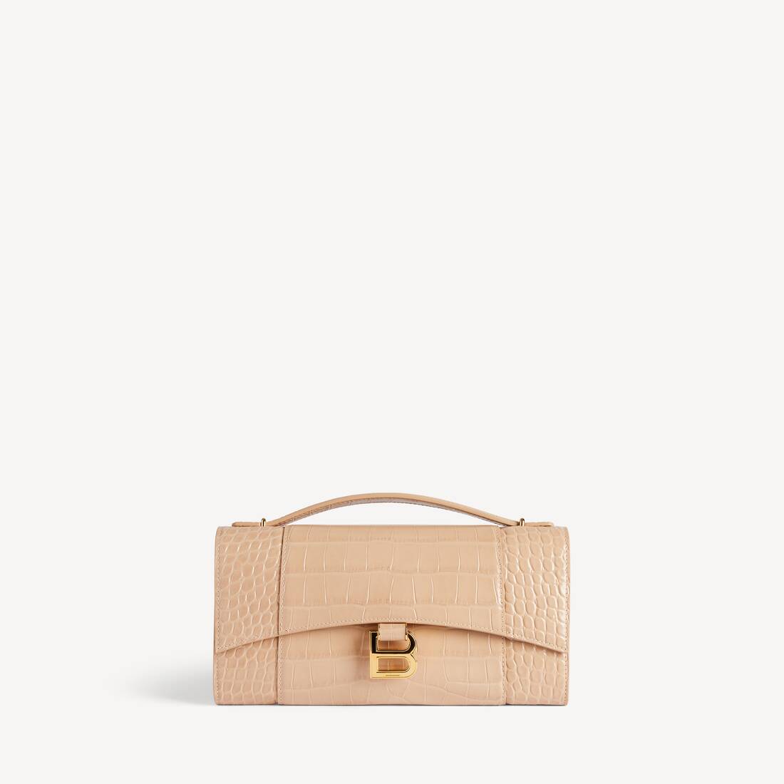 Women's Hourglass Pochette With Chain in Nude | Balenciaga Italy EN - Image 4