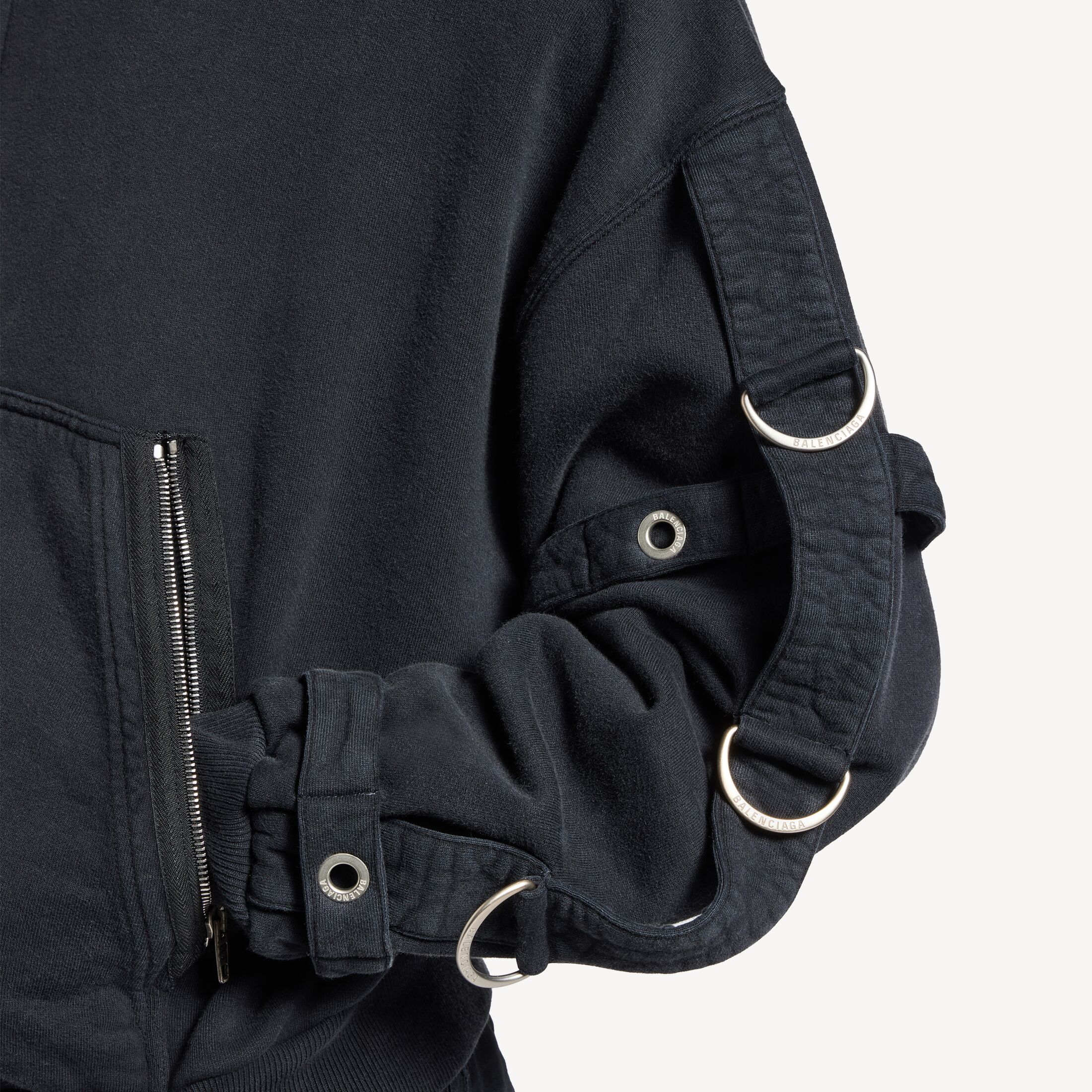 d-ring cargo zip-up hoodie