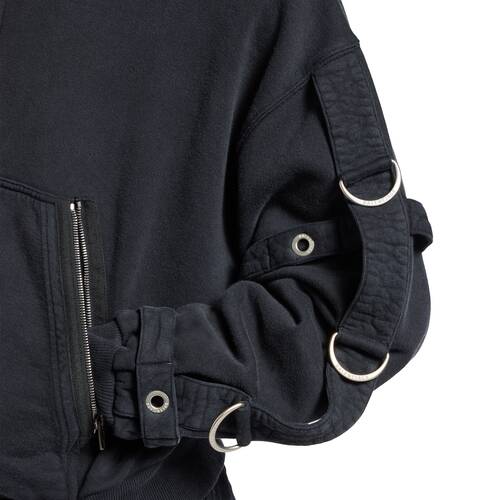 hoodie con zip d-ring cargo