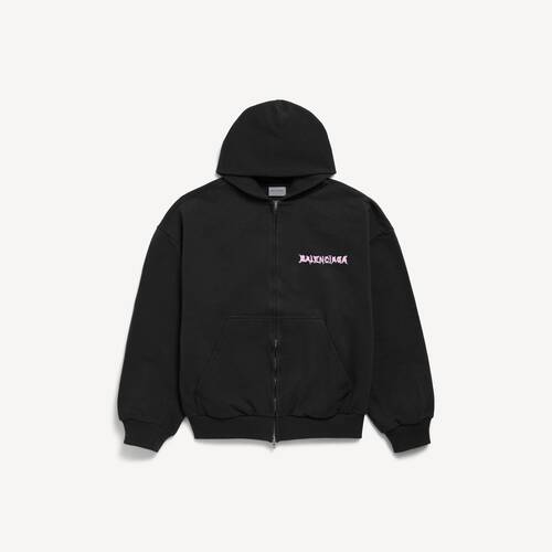 diy 발렌시아가 백 레귤러 핏 집업 후디