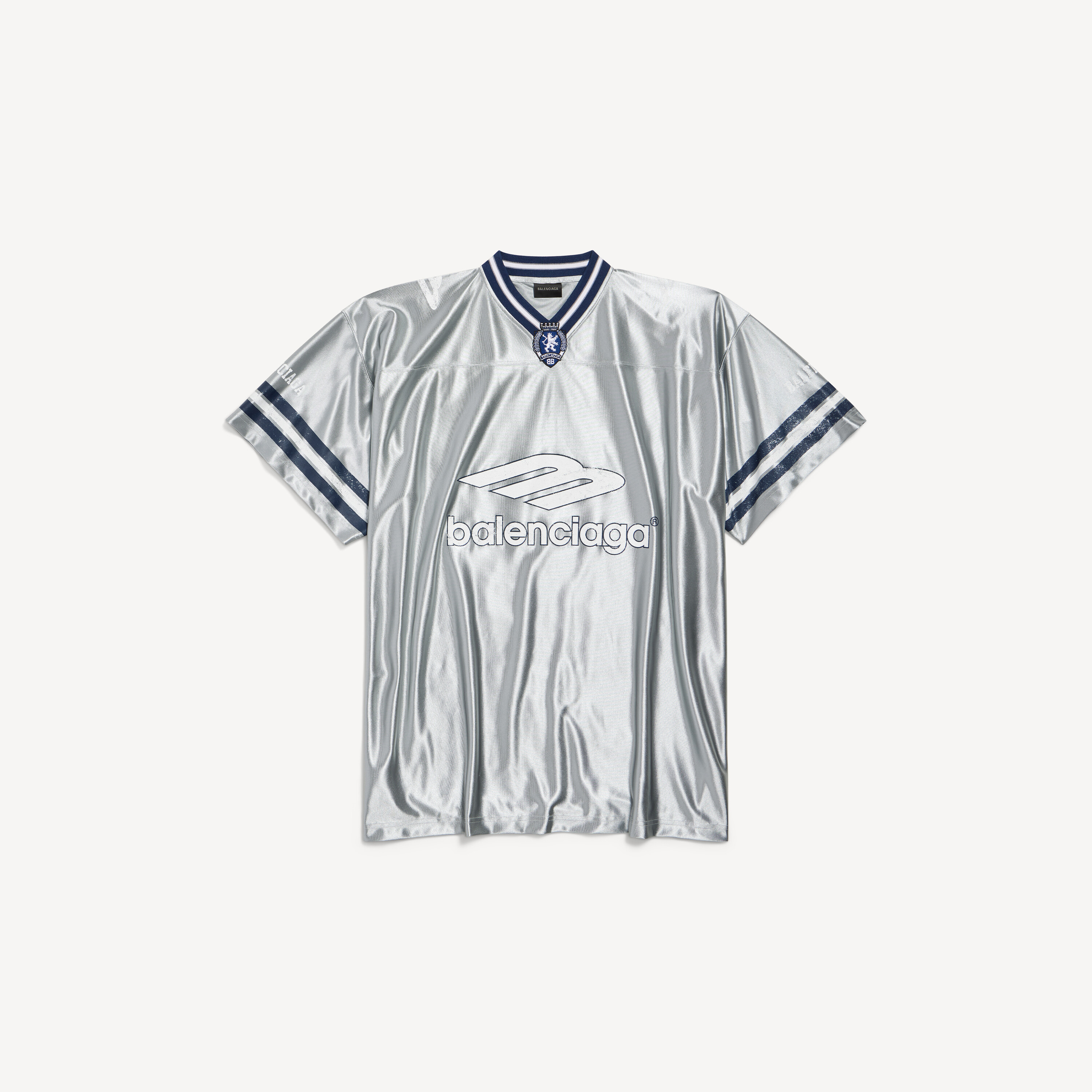 3b football v-neck t-shirt oversized