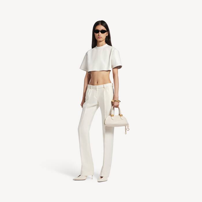 Women's Slim Tailored Pants in Ivory - Women | Balenciaga Hong Kong SAR EN - Image 1
