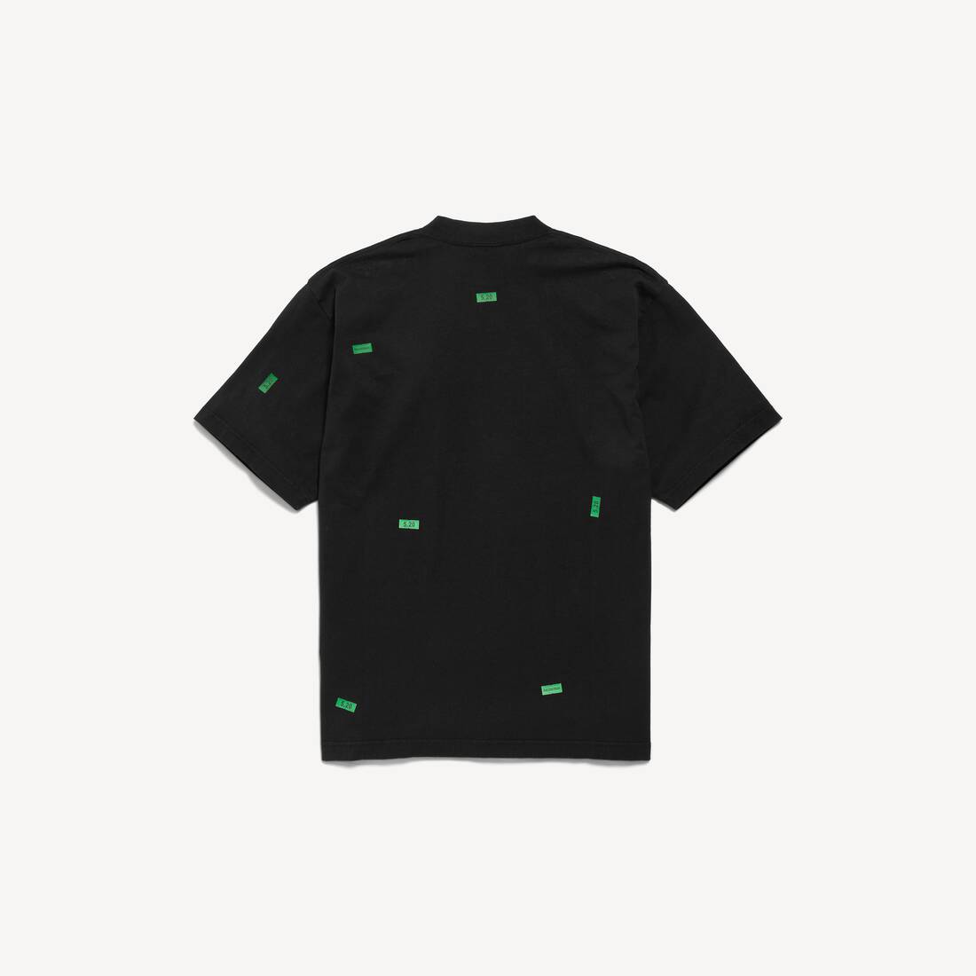 T-shirt 520 Stickers Vestibilit&agrave; Media da Uomo in Nero/verde | Balenciaga Italia IT - Image 2