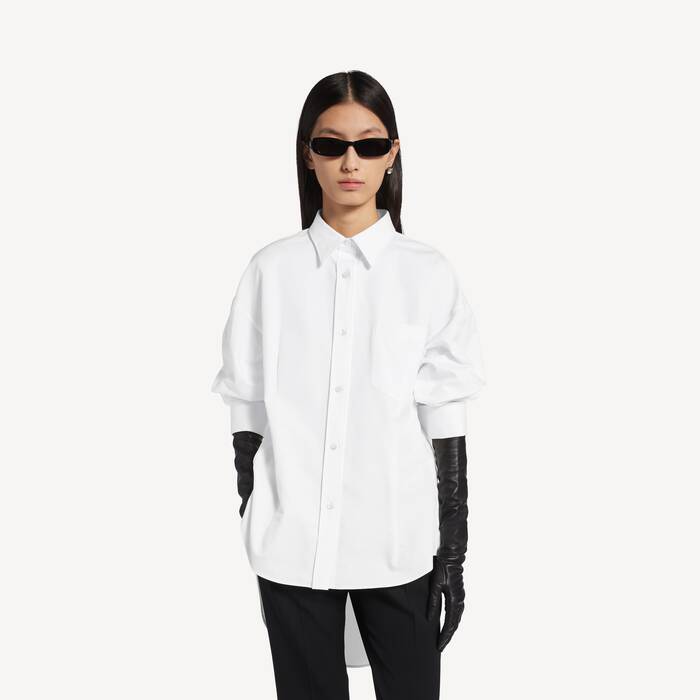 여성 클래식 셔츠 화이트 - 여성 | 발렌시아가 대한민국 KO - Image 1