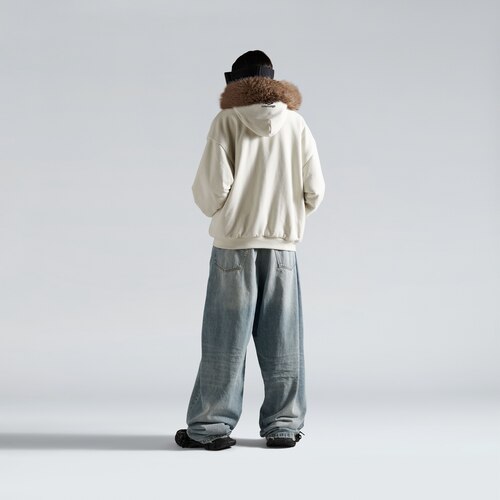 fluffy zip-up hoodie