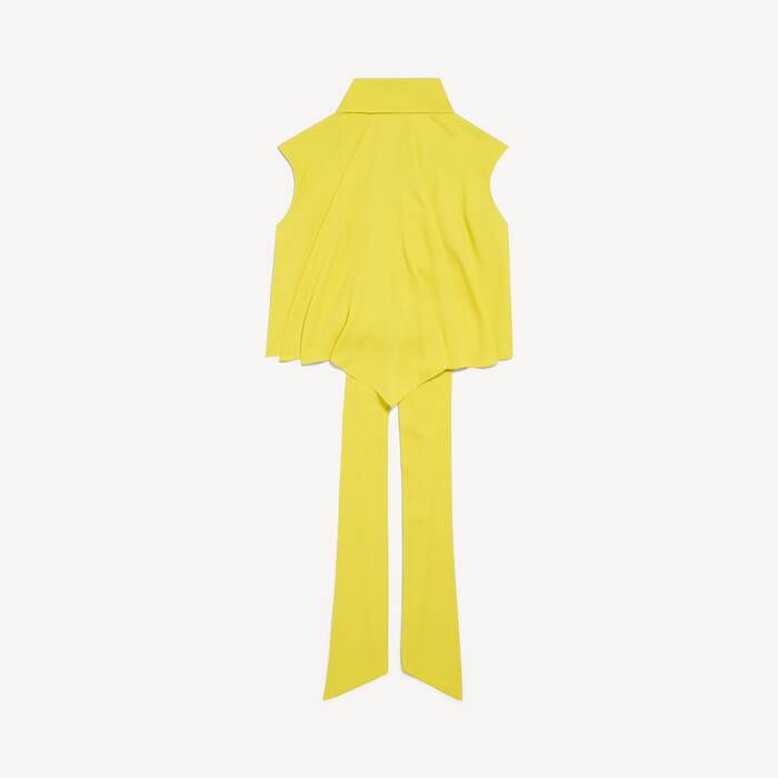Women's Short Blouse in Yellow - Women | Balenciaga Netherlands EN - Image 2