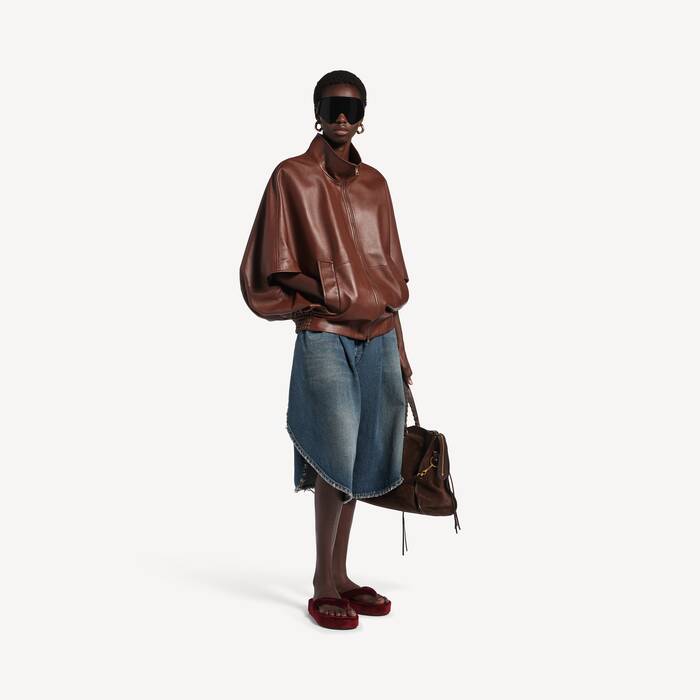 Women's Tulip Bermuda in Dark Ocean - Women | Balenciaga Bulgaria EN - Image 1