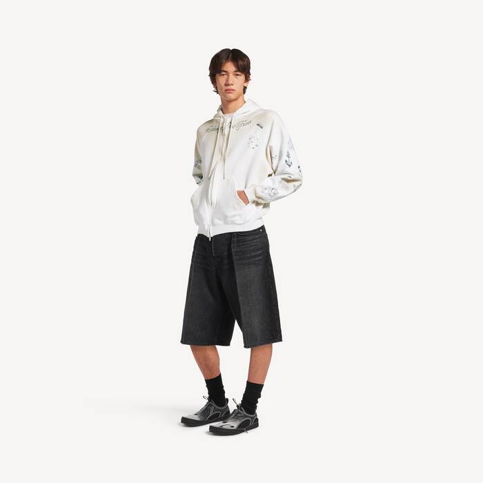 Classic Ink Zip-hoodie f&uuml;r Herren in Wei&szlig; - Herren | Balenciaga Deutschland DE - Image 3