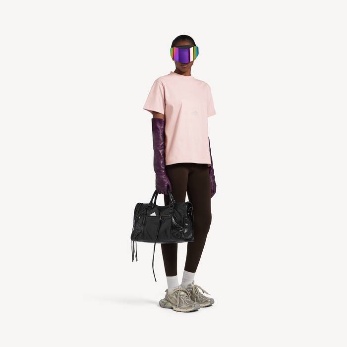 Women's Bodies Short Sleeves T-shirt in Dusty Pink - Women | Balenciaga Republic Of Korea EN - Image 3