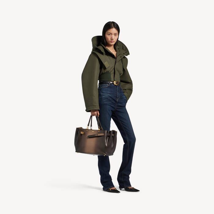 Women's Fan Carry All Bag Medium in Black/light Taupe - Women | Balenciaga Netherlands EN - Image 3