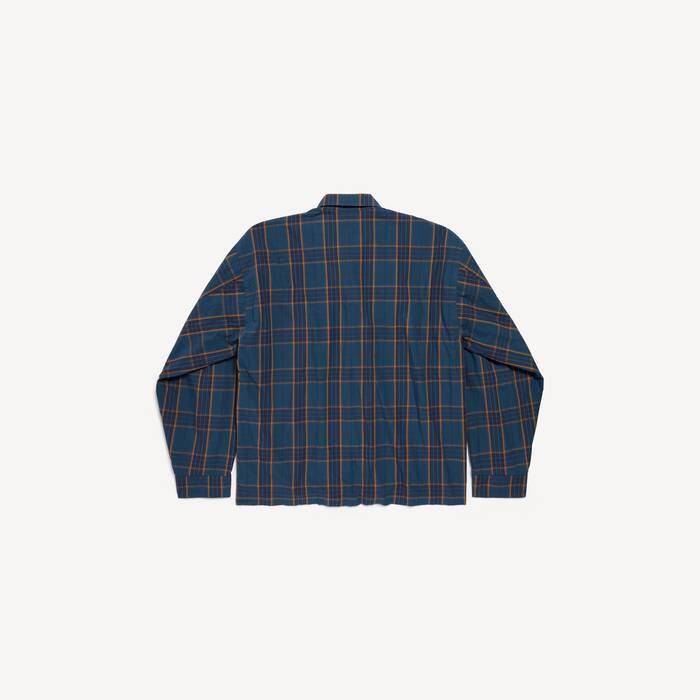 Men's Zip-up Shirt in Blue/orange - Men | Balenciaga Canada EN - Image 2