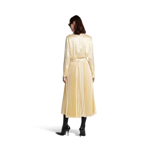 lace-up pleated dress