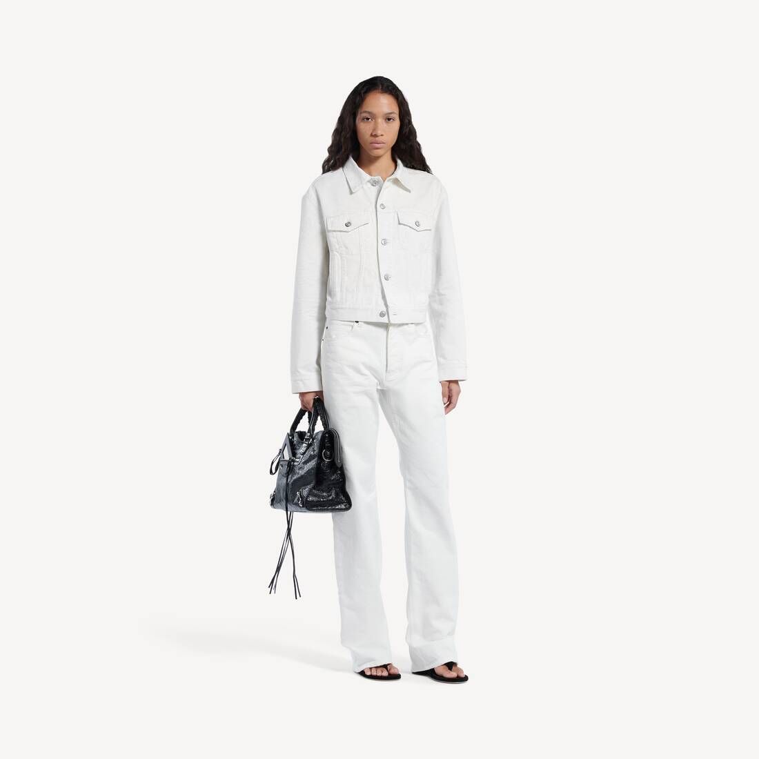 Chaqueta Boxy Cl&aacute;sica Wings para Mujer en Blanco | Balenciaga Espa&ntilde;a ES - Image 2