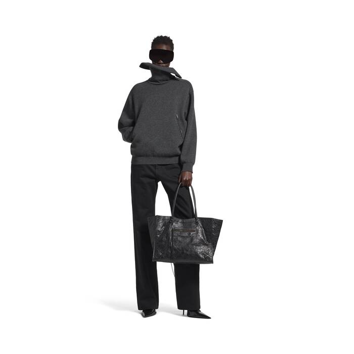 백-투-프론트 하이넥 스웨터