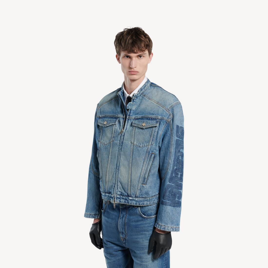 ダークブルー の メンズ Squeeze デニム モーターサイクルジャケット | Balenciaga 日本 JA - Image 5
