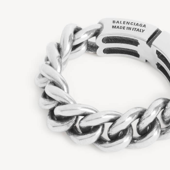 Men's Bb Icon Ring in Antique Silver - Men | Balenciaga Greece EN - Image 3