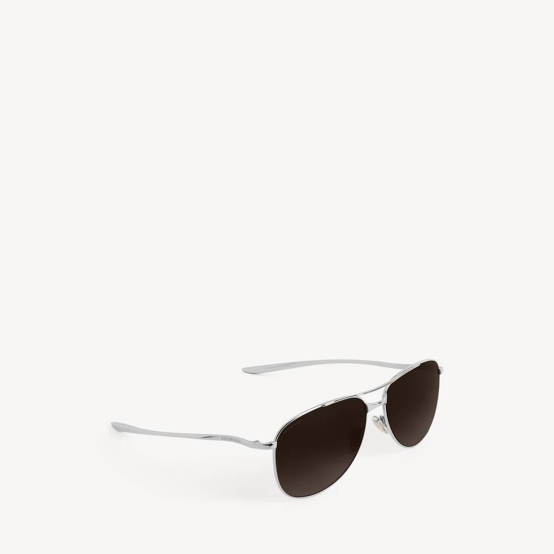 Gafas De Sol Aviador Monday para Hombre en Plateado Brillante | Balenciaga Estados Unidos ES - Image 3