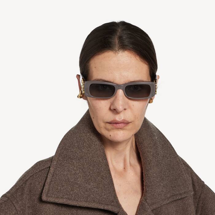 Occhiali Rettangolari Dynasty da Donna in Tortora - Donna | Balenciaga Italia IT - Image 2