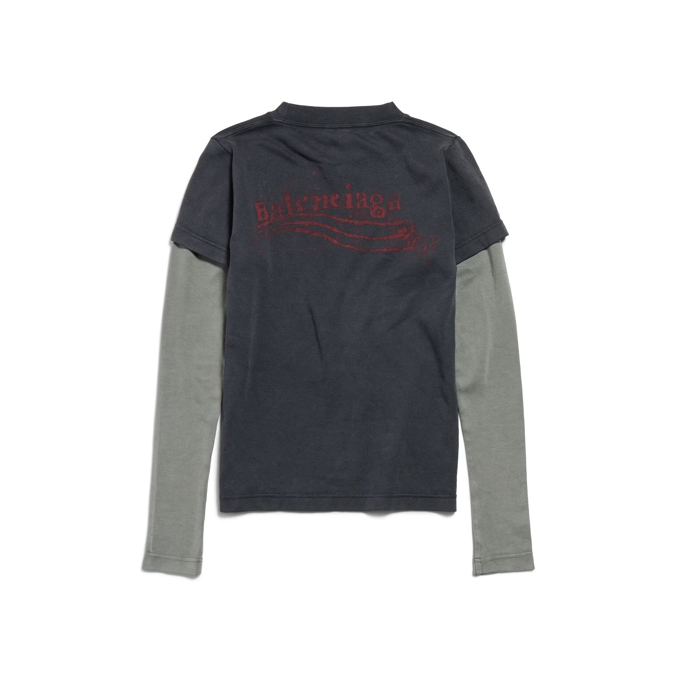 washed crayon political double sleeve t-shirt
