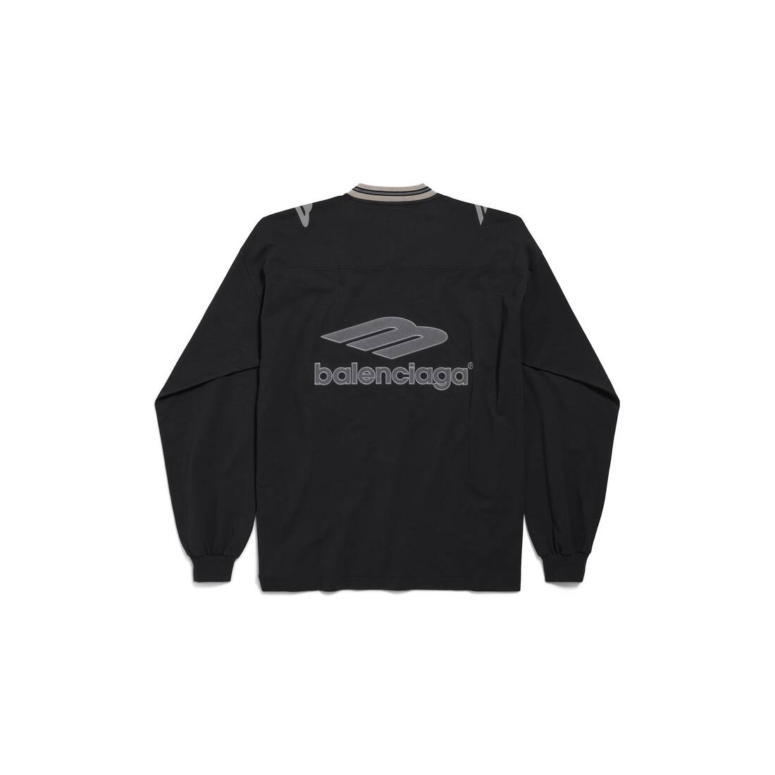 Men's 3b Football Long Sleeve V-neck T-shirt in Black/anthracite