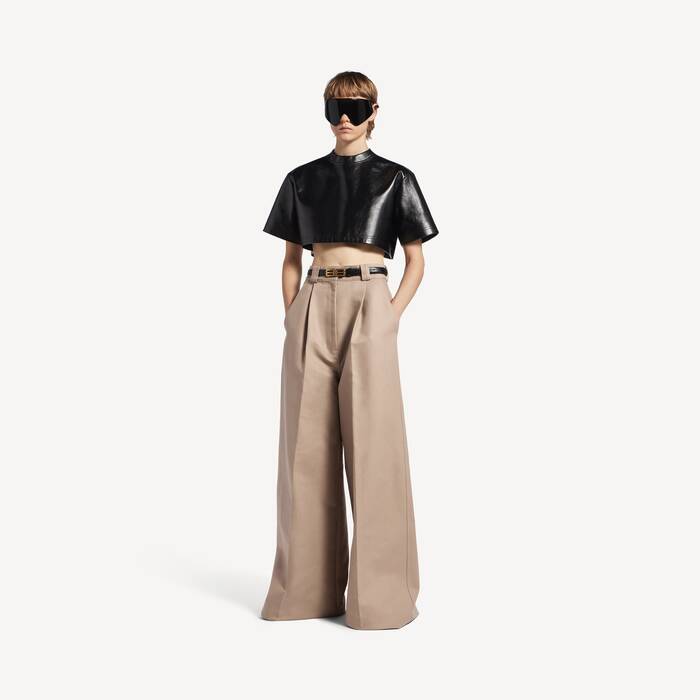 Women's High-waist Pants in Dune - Women | Balenciaga Macau SAR EN - Image 1