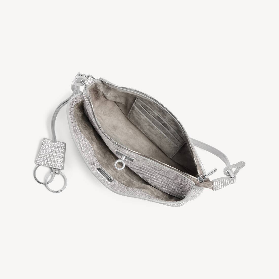 Rodeo Umh&auml;nget&auml;schchen Mit Strasssteinen f&uuml;r Damen in Rauchgrau | Balenciaga Deutschland DE - Image 4