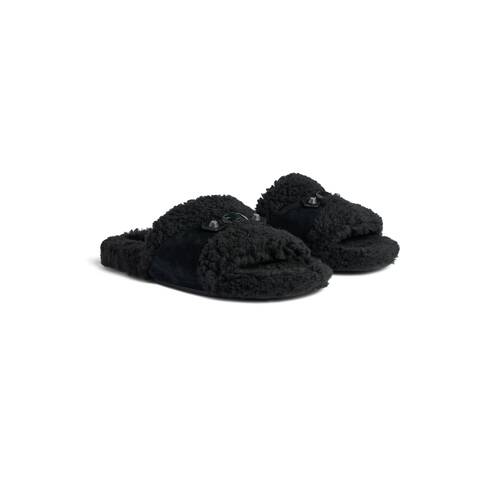 furry slide sandal