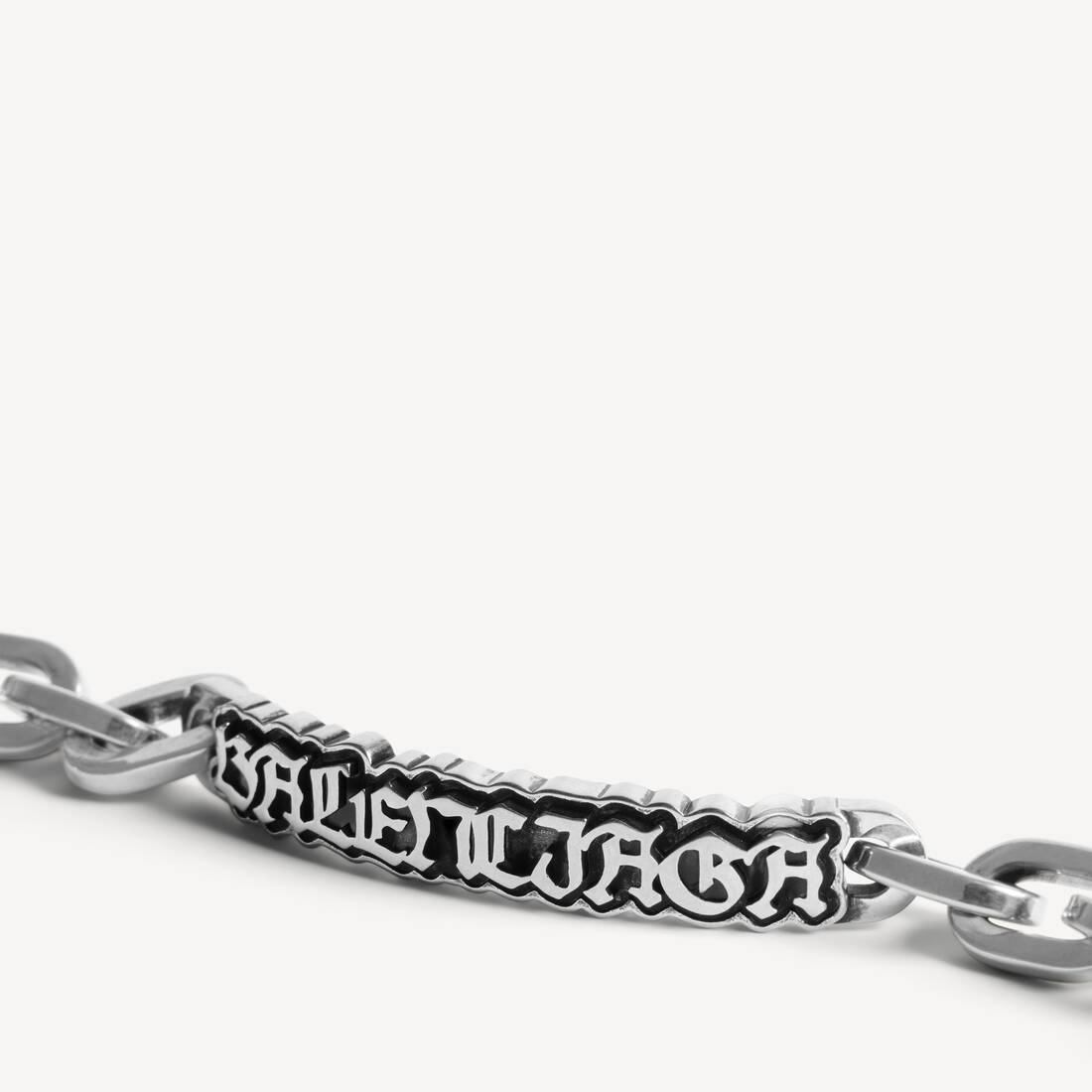 Men's Goth Gourmette Bracelet in Antique Silver | Balenciaga Belgium EN - Image 3