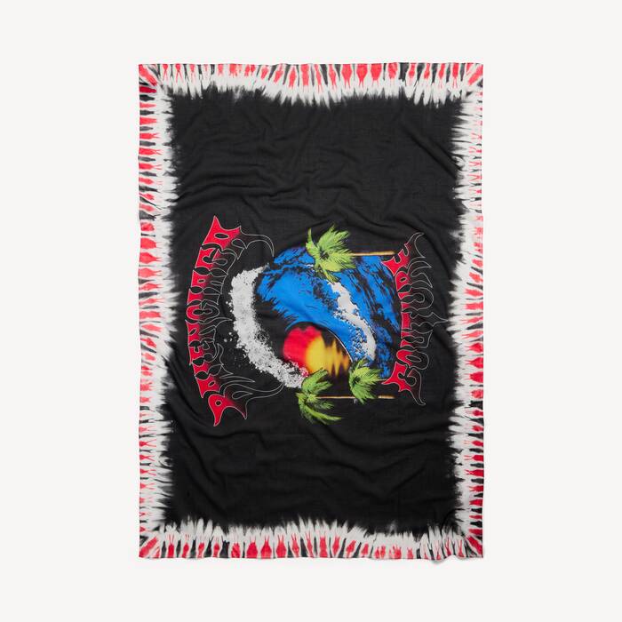 Men's Extreme Tie Dye Pareo in Black/red - Men | Balenciaga Canada EN - Image 1