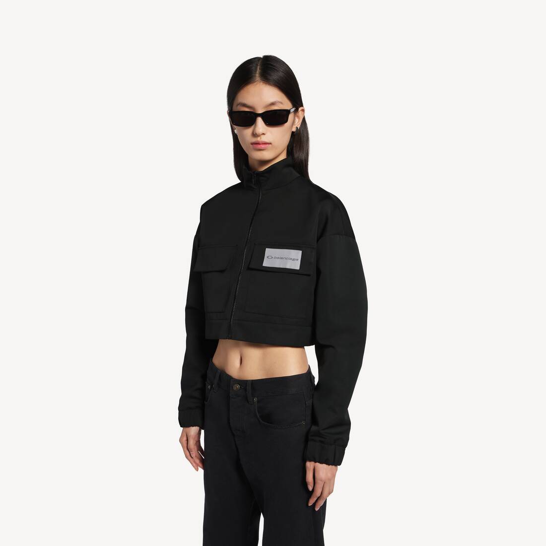Crop-trainingsjacke f&uuml;r Damen in Schwarz | Balenciaga Schweiz DE - Image 5