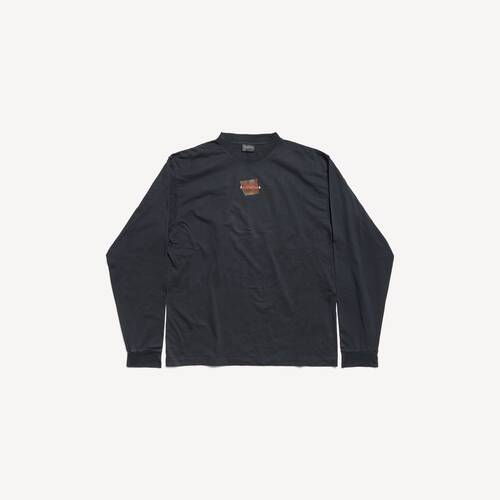 taped balenciaga back long sleeve medium fit t-shirt 