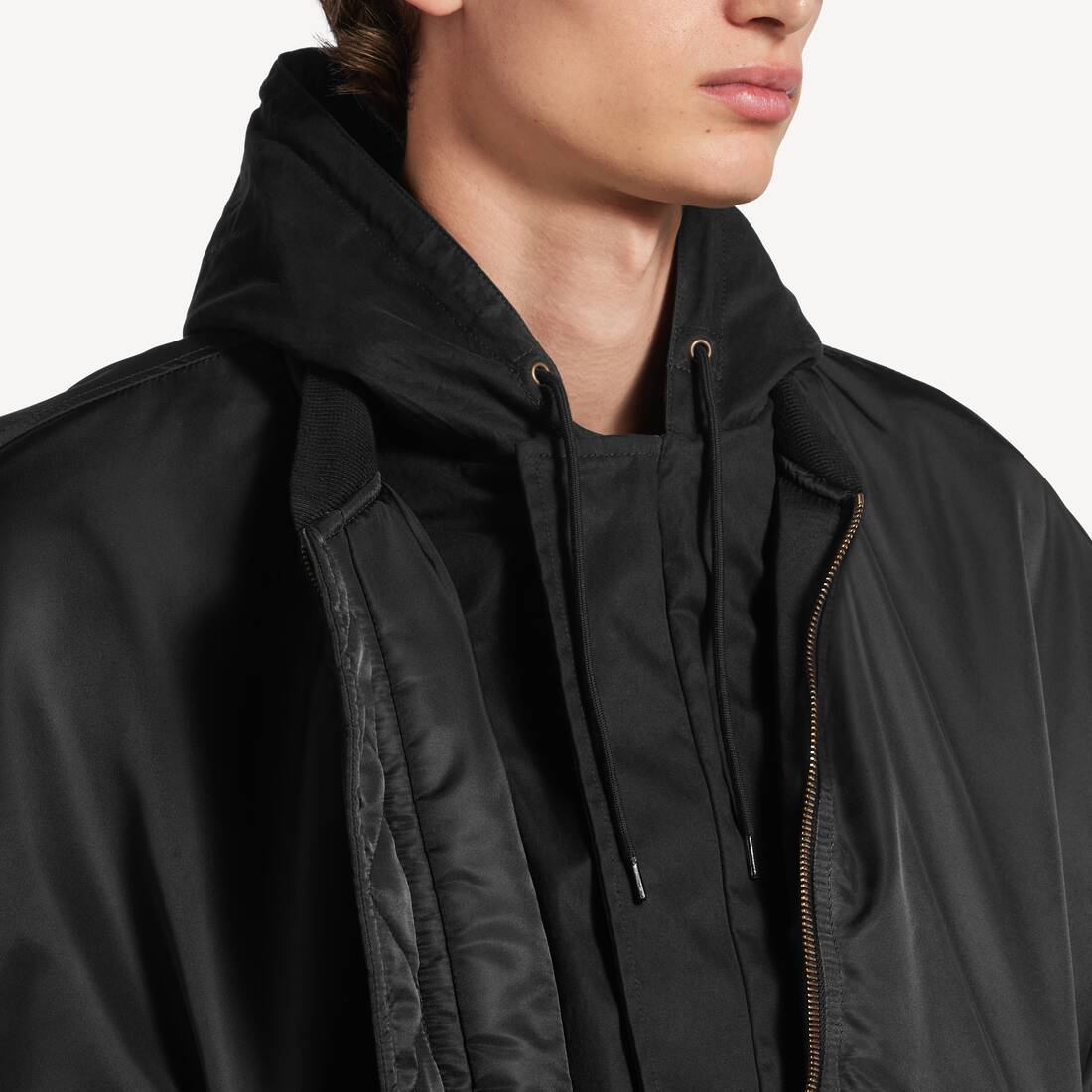 Bomber &Agrave; Capuche pour Homme en Noir | Balenciaga Belgique FR - Image 6
