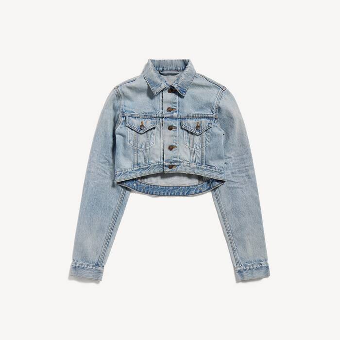 cropped curved jacket