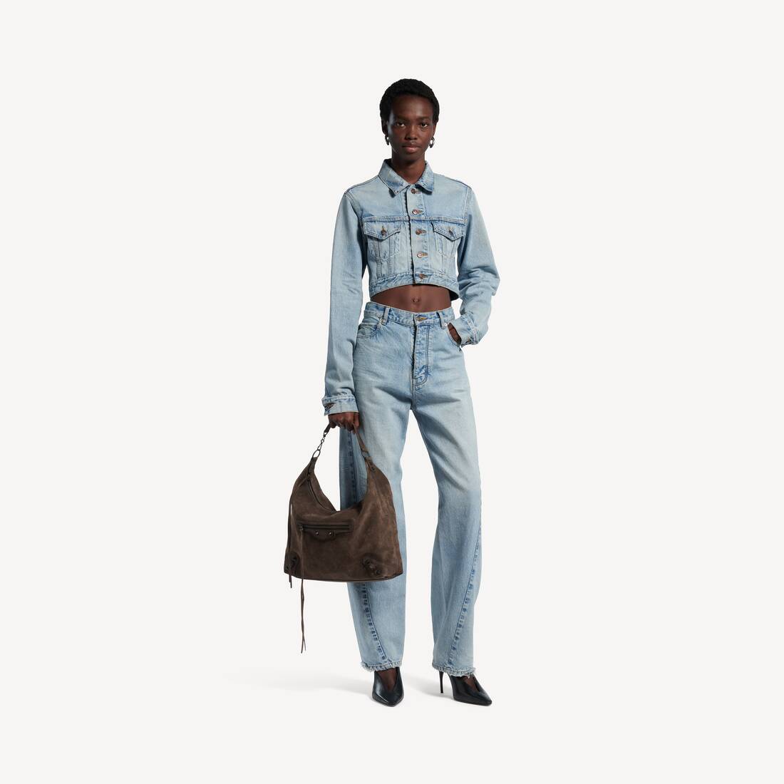 Sac Hobo Le City Moyen pour Femme en Espresso Clair | Balenciaga Suisse FR - Image 7