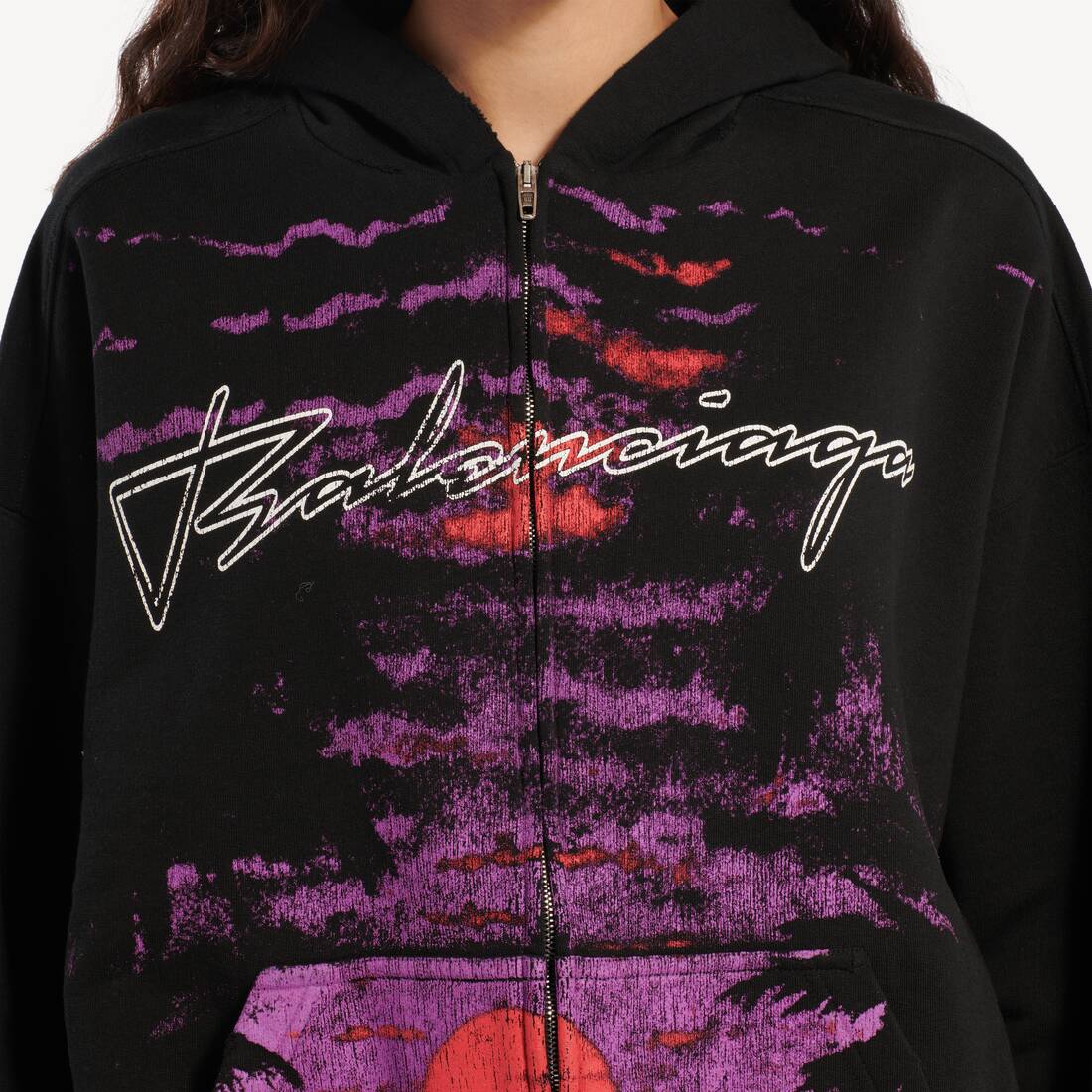 Felpa Con Zip Dream da Donna in Nero | Balenciaga Italia IT - Image 6