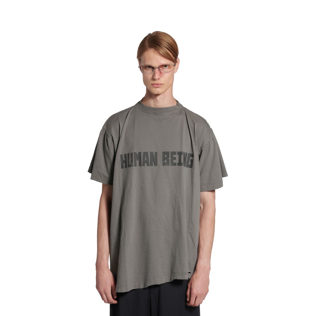 【国内送関税込】BALENCIAGA☆Human Being Tシャツ Men's Human Being Shifted T-shirt in Dark Grey | Balenciaga US