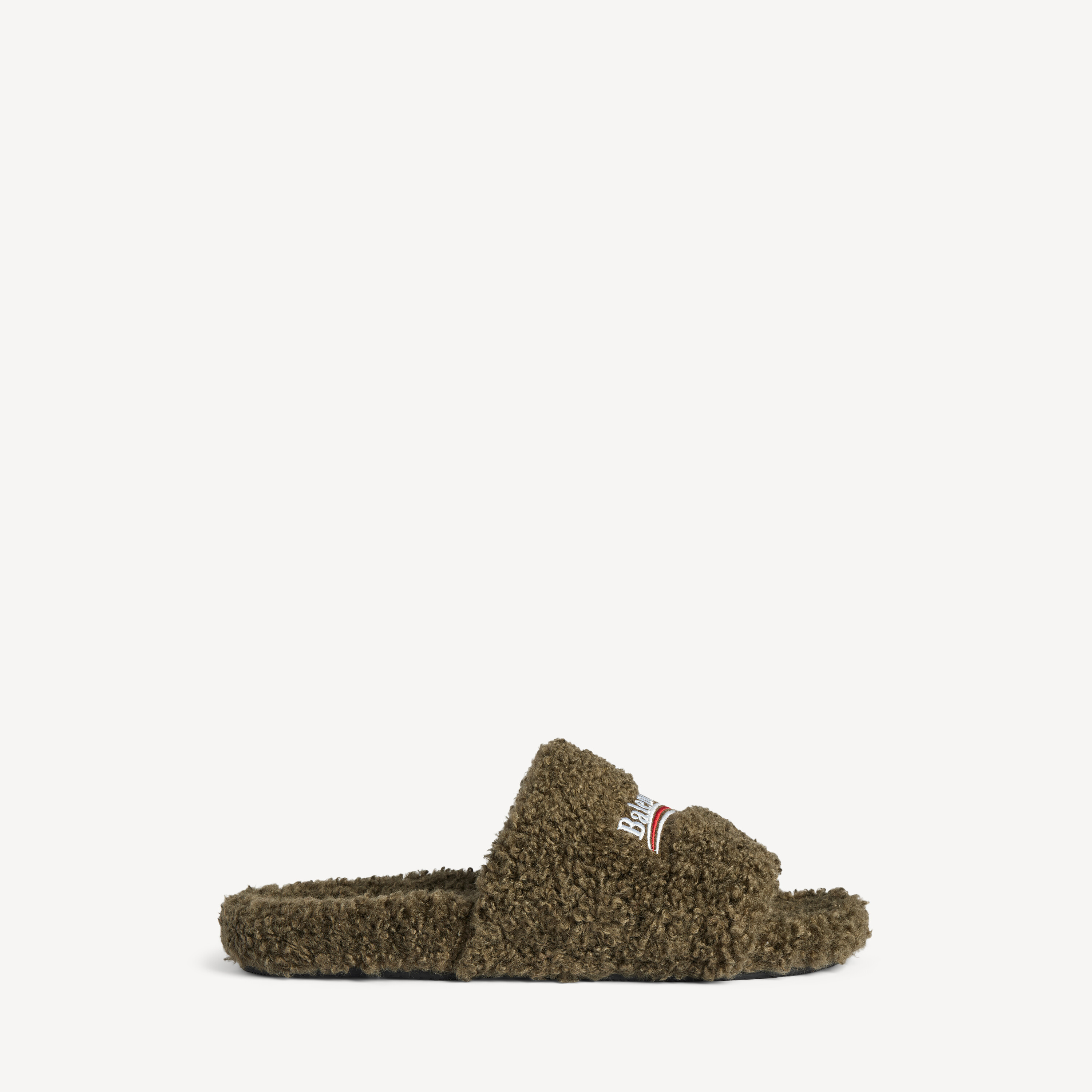 Balenciaga furry open mule