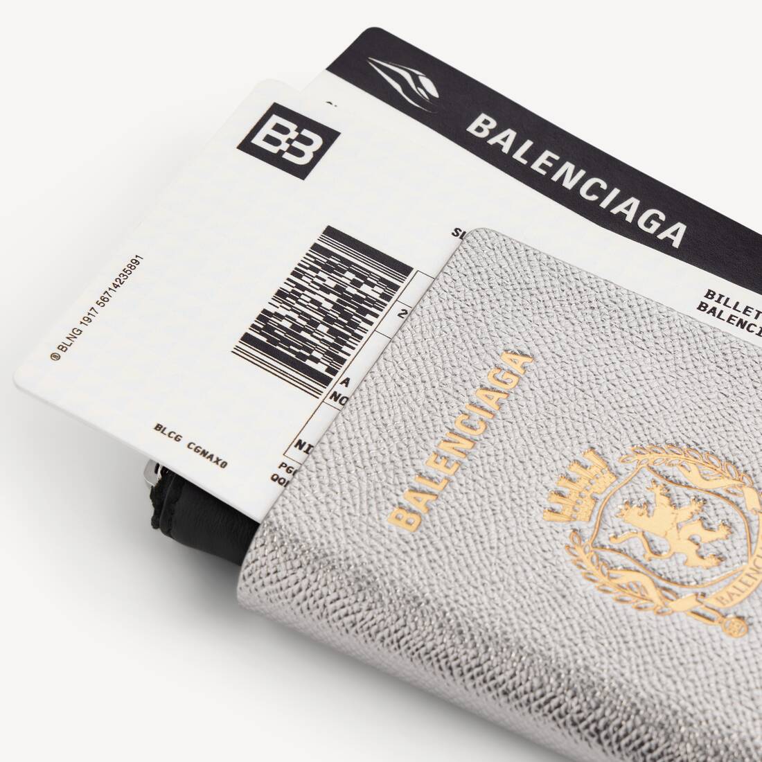 Sac Pour T&eacute;l&eacute;phone Passport pour Homme en Argent | Balenciaga France FR - Image 4