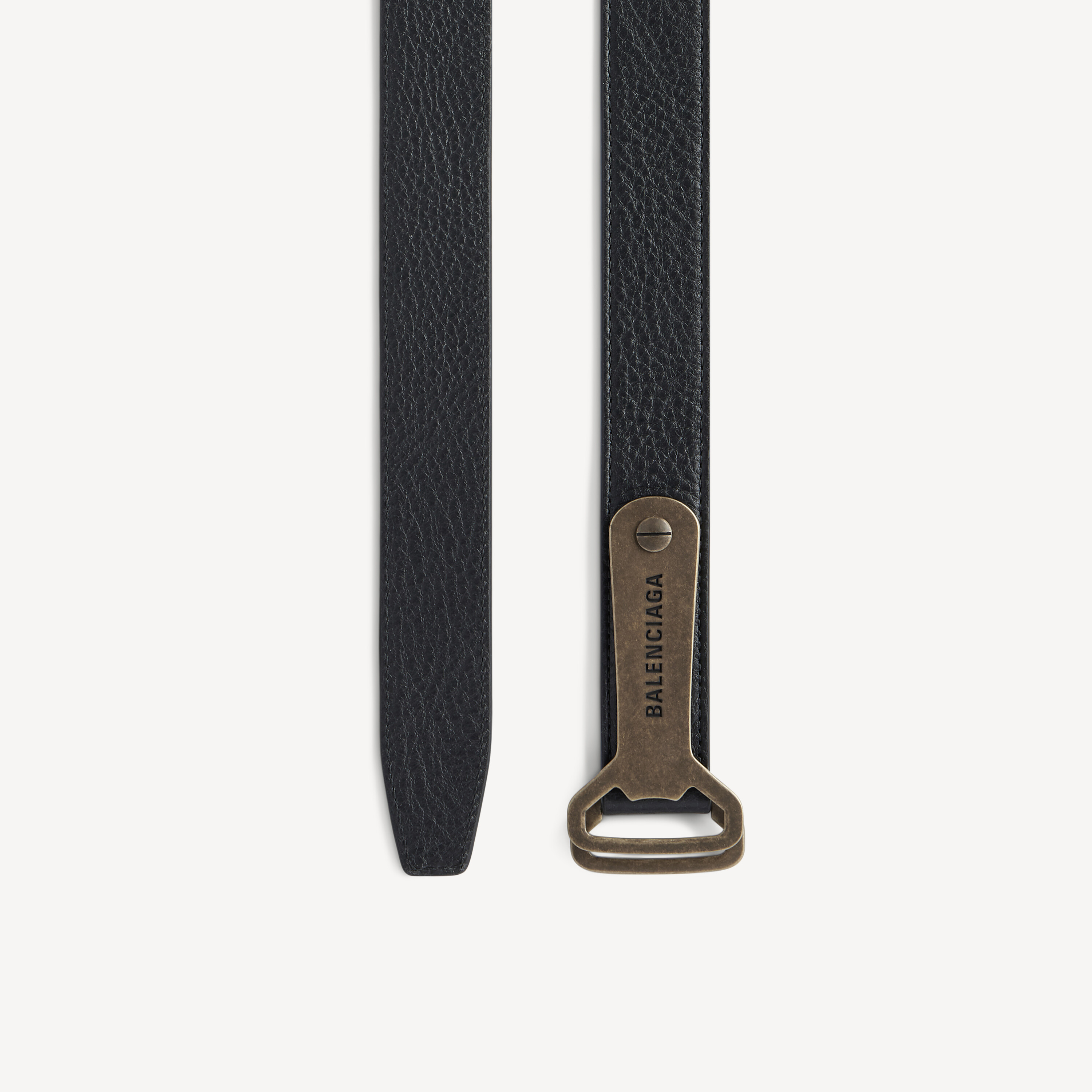 Men's Bottle Opener D Ring Belt in Black