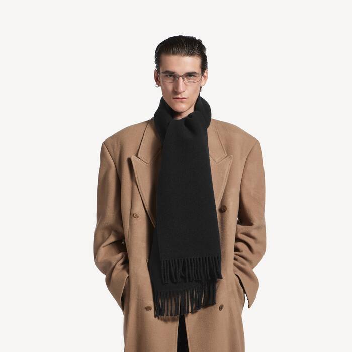 Men's Fringe Scarf in Black - Men | Balenciaga United Kingdom EN - Image 3